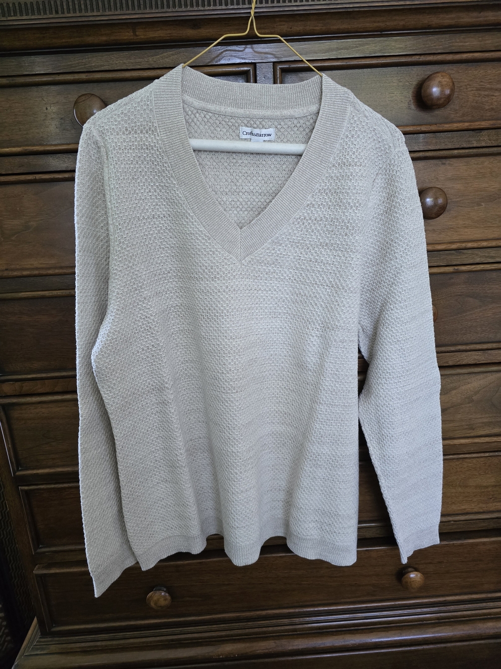 Croft & Barrow Beige V-Neck Women's Sweater